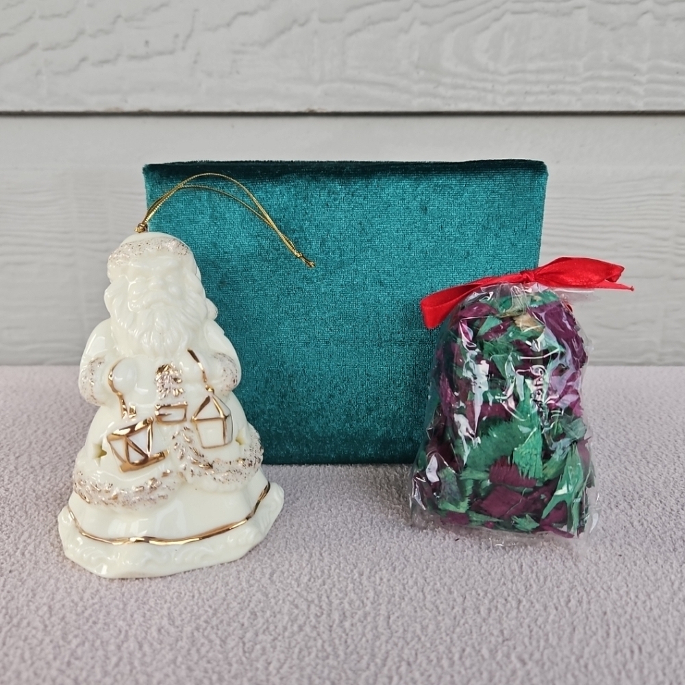 Formalities Baum Bros Potpourri Santa Claus Ornament 4" White Gold Trim Ceramic